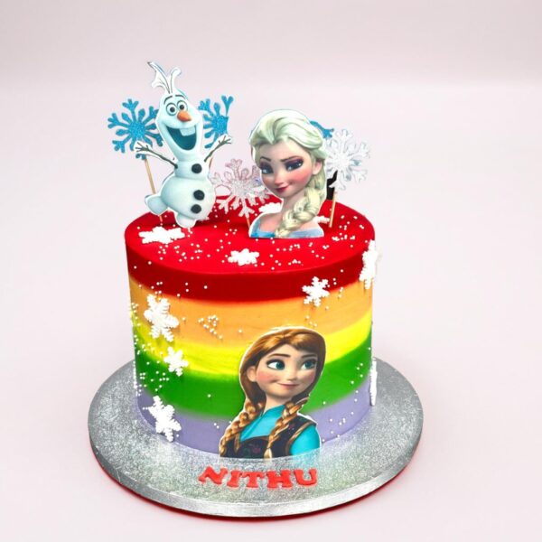 Elsa Rainbow Theme Ccake